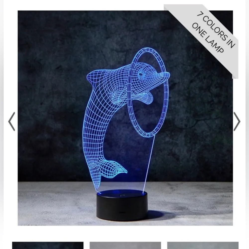 lampeez 3d lamp - dolphin - 7 colors